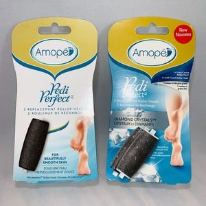 4 Amope Pedi Perfect Foot Roller Heads 2 pack x 2